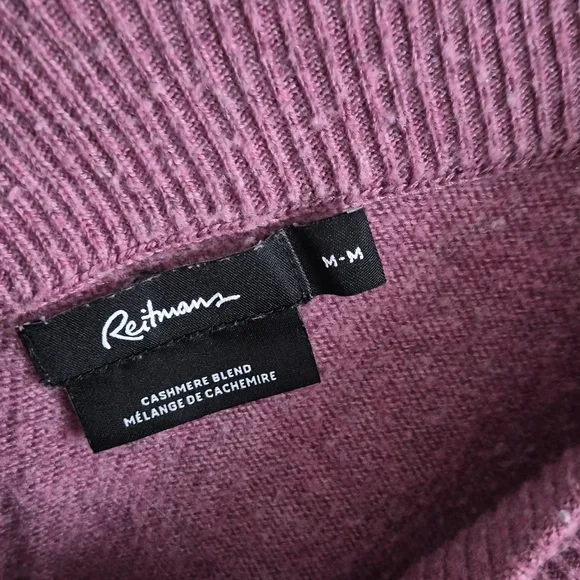 💙Reitmans Dusty Purple Off-Shoulder V-Neck Sweater - Picture 3 of 3